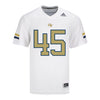 Georgia Tech Adidas Football Student Athlete #45 Andrew Nelms White Football Jersey - Front View