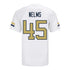 Georgia Tech Adidas Football Student Athlete #45 Andrew Nelms White Football Jersey - Back View