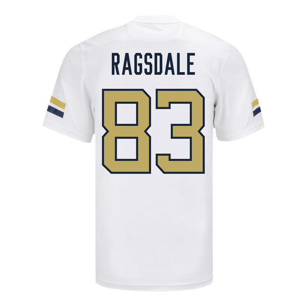 Georgia Tech Adidas Football Student Athlete #83 Blake Ragsdale White Football Jersey - Back View