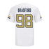 Georgia Tech Adidas Football Student Athlete #98 Amontrae Bradford White Football Jersey - Back View