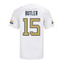 Georgia Tech Adidas Football Student Athlete #15 Tah'J Butler White Football Jersey - Back View