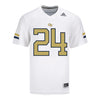 Georgia Tech Adidas Football Student Athlete #24 Trenton Davis White Football Jersey - Front View