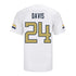 Georgia Tech Adidas Football Student Athlete #24 Trenton Davis White Football Jersey - Back View