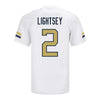 Georgia Tech Adidas Football Student Athlete #2 EJ Lightsey White Football Jersey - Back View