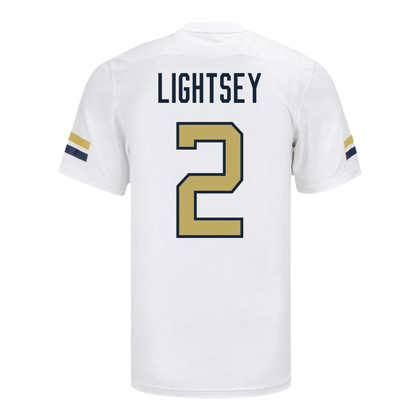 Georgia Tech Adidas Football Student Athlete #2 EJ Lightsey White Football Jersey - Back View