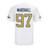 Georgia Tech Adidas Football Student Athlete #97 Landen Marshall White Football Jersey - Back View