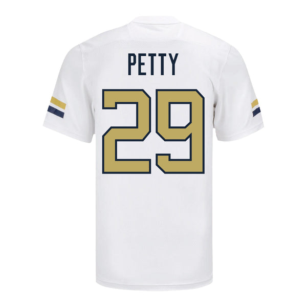 Georgia Tech Adidas Football Student Athlete #29 Judson Petty White Football Jersey - Back View