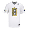 Georgia Tech Adidas Football Student Athlete #8 Makius Scott White Football Jersey - Front View