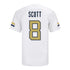 Georgia Tech Adidas Football Student Athlete #8 Makius Scott White Football Jersey - Back View