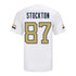 Georgia Tech Adidas Football Student Athlete #87 Bailey Stockton White Football Jersey - Back View