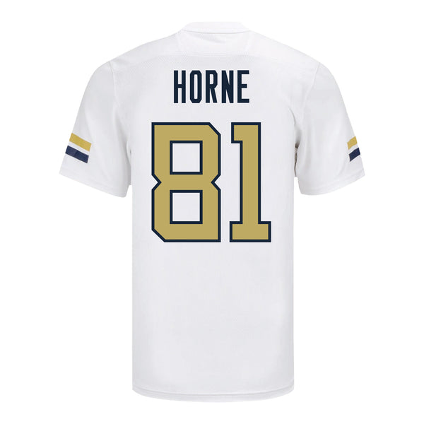 Georgia Tech Adidas Football Student Athlete #81 Trey Horne White Football Jersey - Back View