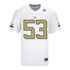 Georgia Tech Adidas Football Student Athlete #53 Jack Collins White Football Jersey - Front View