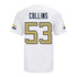 Georgia Tech Adidas Football Student Athlete #53 Jack Collins White Football Jersey - Back View