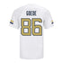 Georgia Tech Adidas Football Student Athlete #86 Ryland Goede White Football Jersey - Back View