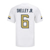 Georgia Tech Adidas Football Student Athlete #6 Rodney Shelley Jr. White Football Jersey - Back View