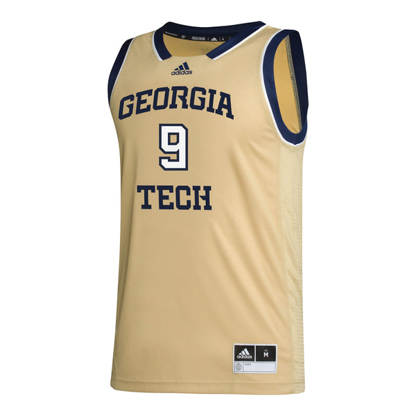 Georgia Tech Adidas Men's Basketball Student Athlete Sand Jersey #9 Luke O'Brien - Front View