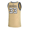 Georgia Tech Adidas Men's Basketball Student Athlete Sand Jersey #33 Marcos San Miguel - Back View