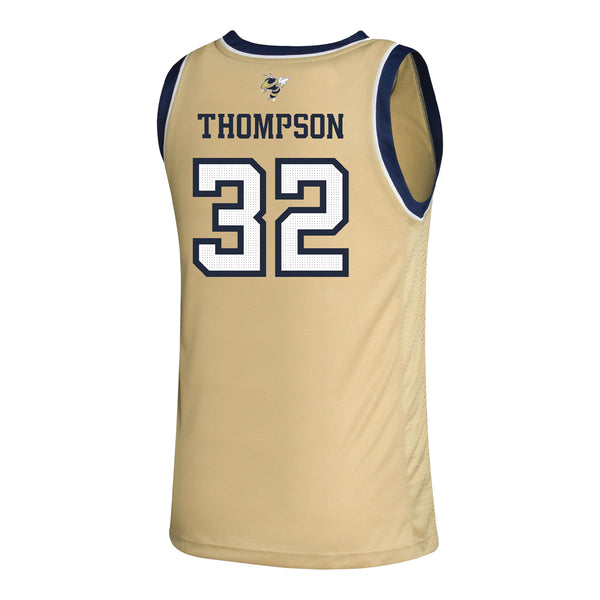 Georgia Tech Adidas Men's Basketball Student Athlete Sand Jersey #32 Dyllan Thompson - Back View