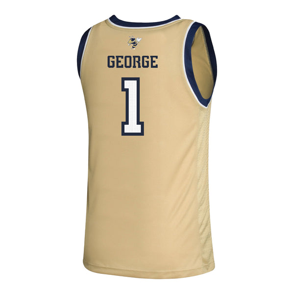 Georgia Tech Adidas Men's Basketball Student Athlete Sand Jersey #1 Naithan George - Back View