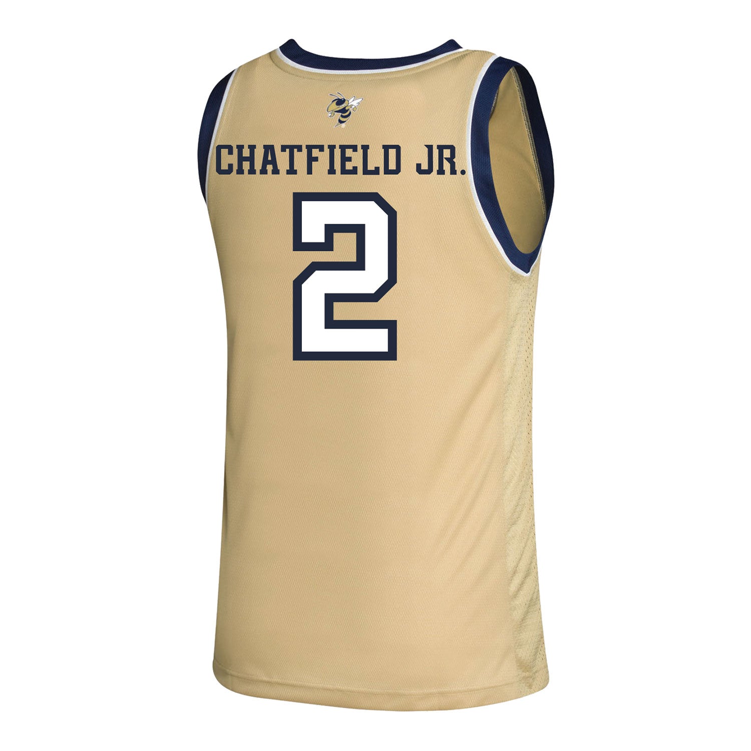Georgia Tech Adidas Men's Basketball Student Athlete Sand Jersey #2 Eric Chatfield Jr. - Back View