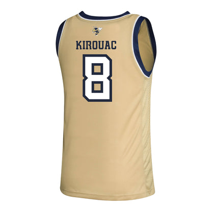 Georgia Tech Adidas Men's Basketball Student Athlete Sand Jersey #8 Cole Kirouac - Back View