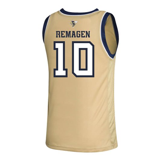 Georgia Tech Adidas Men's Basketball Student Athlete Sand Jersey #10 Dave Remagen - Back View