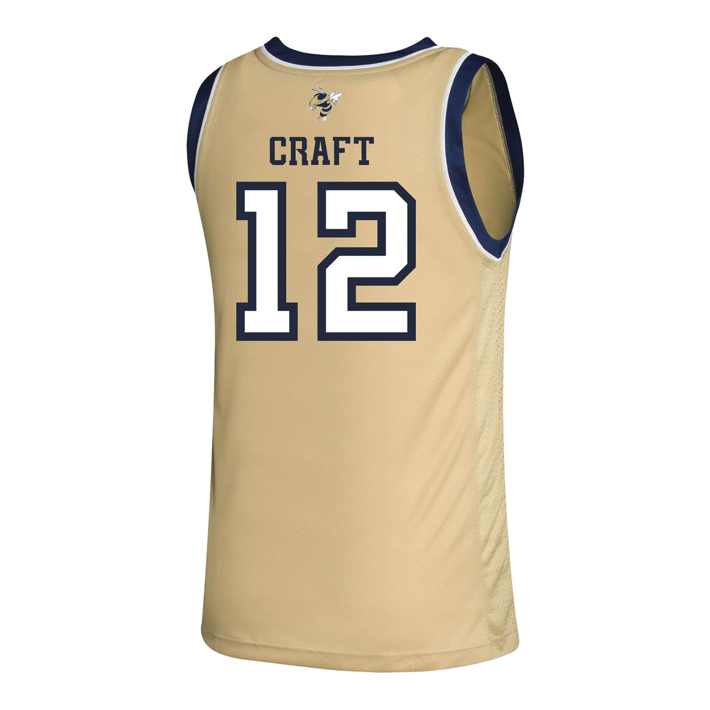 Georgia Tech Adidas Men's Basketball Student Athlete Sand Jersey #12 Kam Craft - Back View