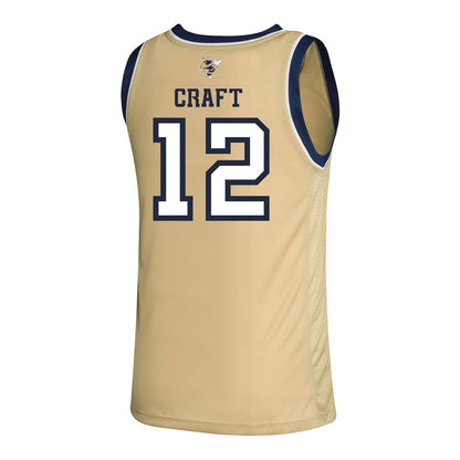 Georgia Tech Adidas Men's Basketball Student Athlete Sand Jersey #12 Kam Craft - Back View
