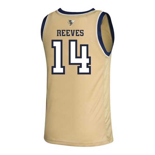 Georgia Tech Adidas Men's Basketball Student Athlete Sand Jersey #14 Kowacie Reeves - Back View
