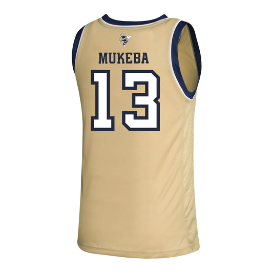 Georgia Tech Adidas Women's Basketball Student Athlete Sand Jersey #13 Deborah Mukeba - Back View