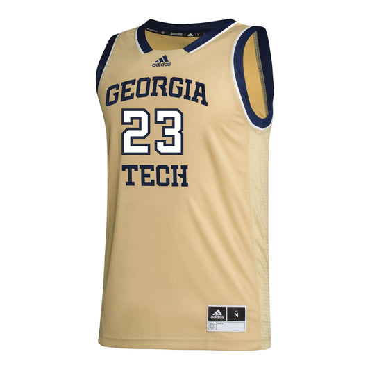 Georgia Tech Adidas Women's Basketball Student Athlete Sand Jersey #23 La'Nya Foster - Front View