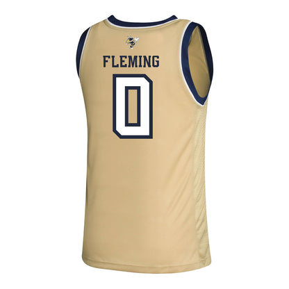 Georgia Tech Adidas Men's Basketball Student Athlete Sand Jersey #0 Akai Fleming - Back View