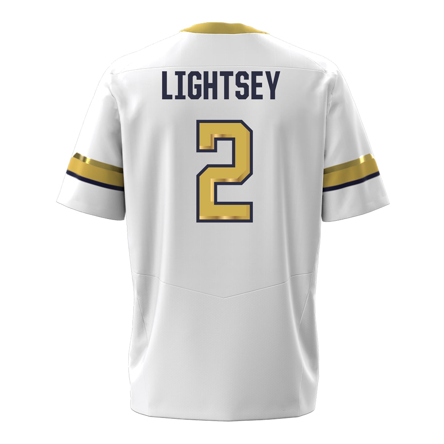 Georgia Tech Under Armour Football Student Athlete #2 EJ Lightsey White Football Jersey - Back View