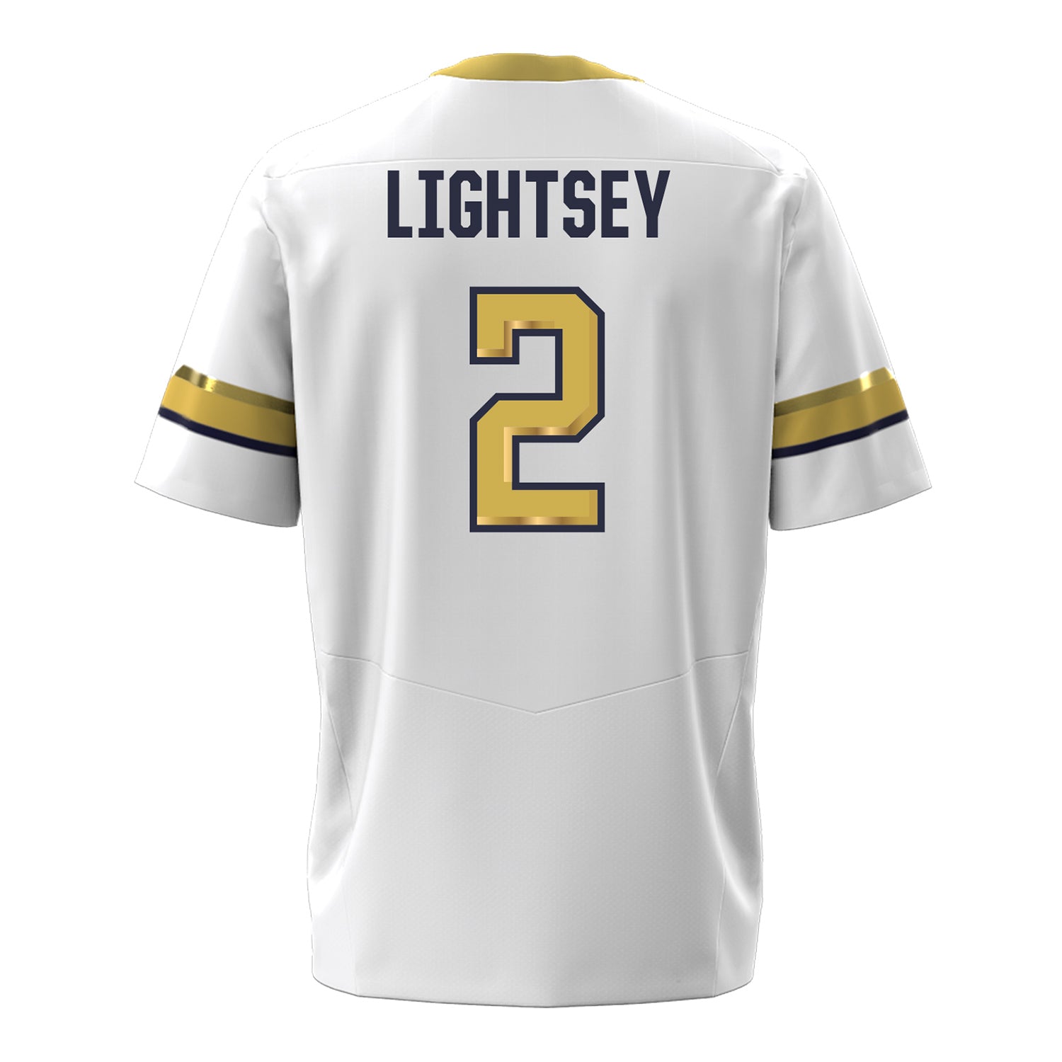 Georgia Tech Under Armour Football Student Athlete #2 EJ Lightsey White Football Jersey - Back View