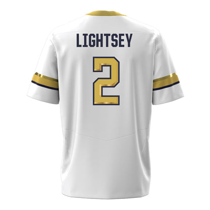 Georgia Tech Under Armour Football Student Athlete #2 EJ Lightsey White Football Jersey - Back View