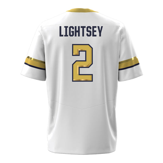 Georgia Tech Under Armour Football Student Athlete #2 EJ Lightsey White Football Jersey - Back View
