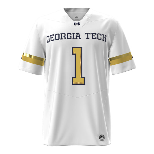 Georgia Tech Under Armour Football Student Athlete #1 Cayman Spaulding White Football Jersey