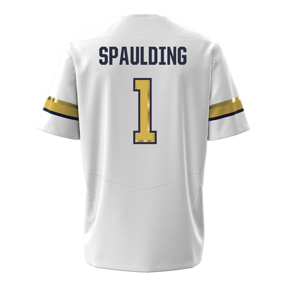 Georgia Tech Under Armour Football Student Athlete #1 Cayman Spaulding White Football Jersey