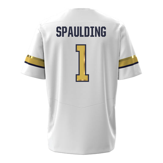 Georgia Tech Under Armour Football Student Athlete #1 Cayman Spaulding White Football Jersey