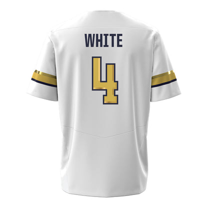 Georgia Tech Under Armour Football Student Athlete #4 Daiquan White White Football Jersey