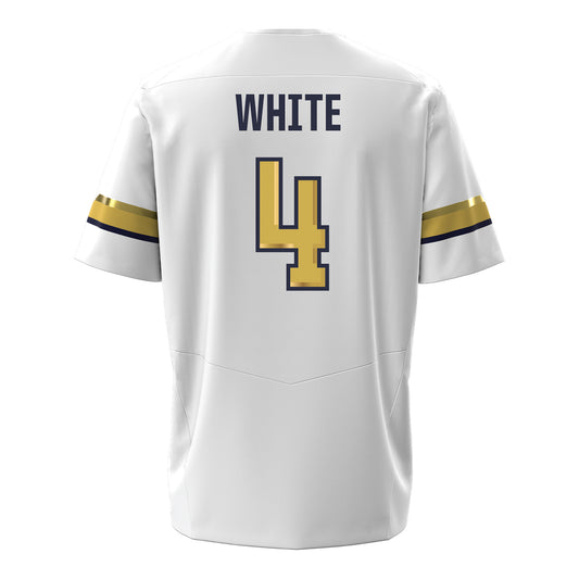 Georgia Tech Under Armour Football Student Athlete #4 Daiquan White White Football Jersey