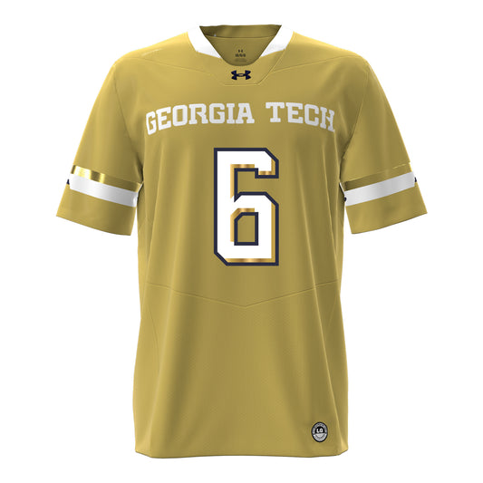 Georgia Tech Under Armour Football Student Athlete #6 Debron Gatling Gold Football Jersey