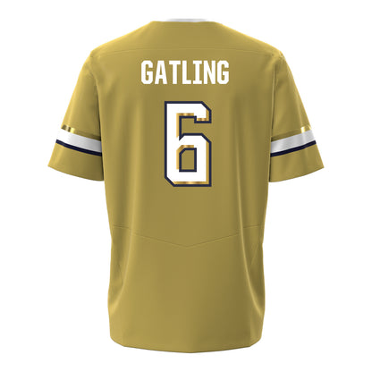 Georgia Tech Under Armour Football Student Athlete #6 Debron Gatling Gold Football Jersey