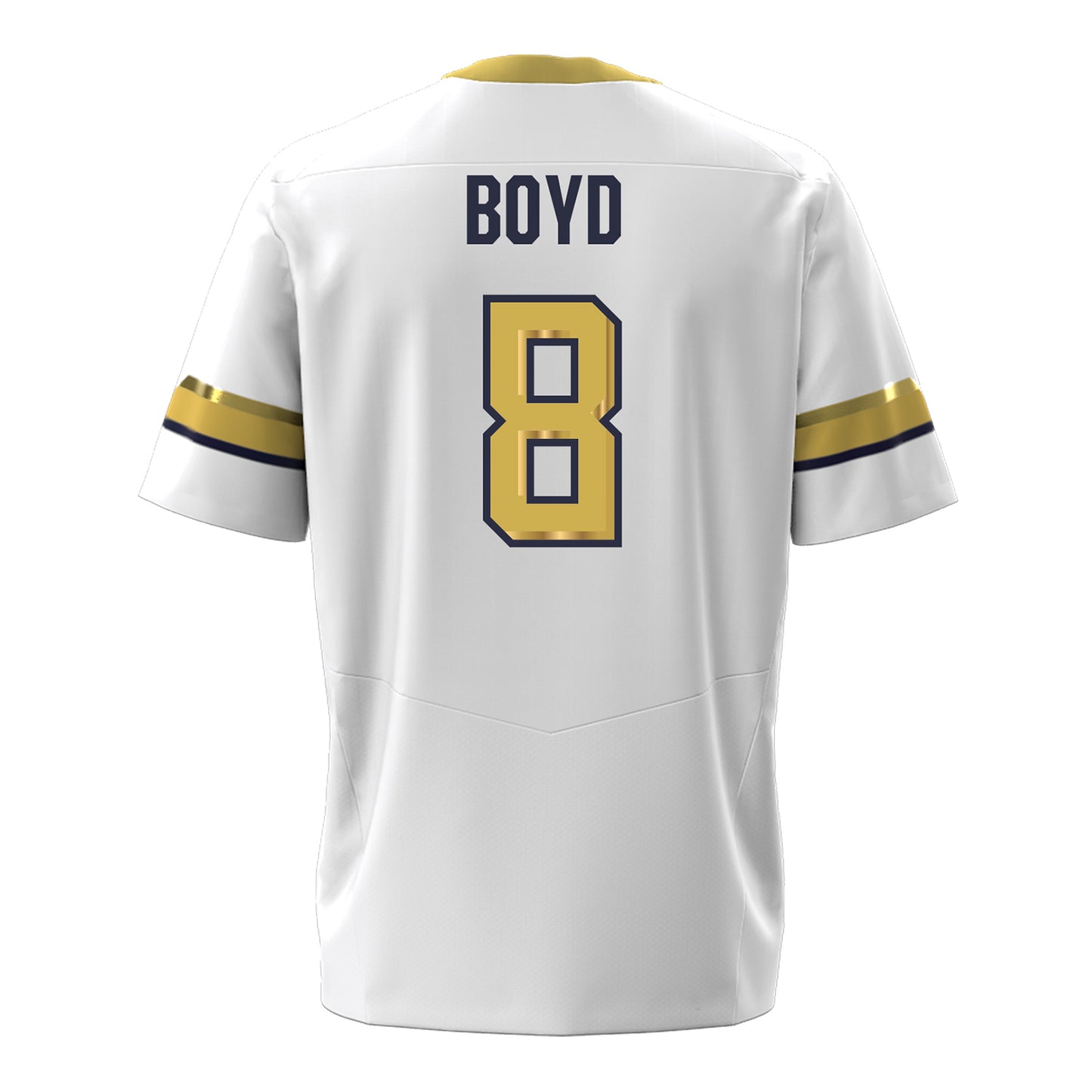 Georgia Tech Under Armour Football Student Athlete #8 Jordan Boyd White Football Jersey - Back View