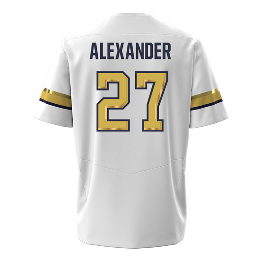 Georgia Tech Under Armour Football Student Athlete #27 Chad Alexander White Football Jersey
