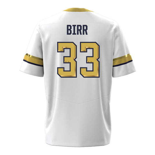 Georgia Tech Under Armour Football Student Athlete #33 Aidan Birr White Football Jersey - Back View