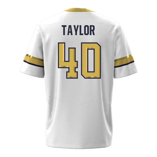 Georgia Tech Under Armour Football Student Athlete #40 Joshua Taylor White Football Jersey - Back View