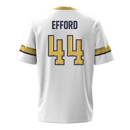Georgia Tech Under Armour Football Student Athlete #44 Kyle Efford White Football Jersey - Back View