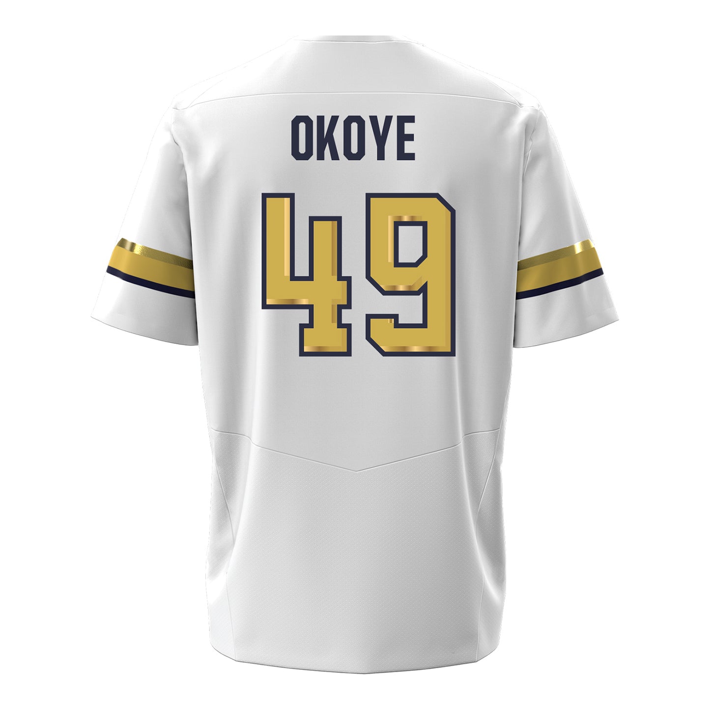 Georgia Tech Under Armour Football Student Athlete #49 Chuma Okoye White Football Jersey
