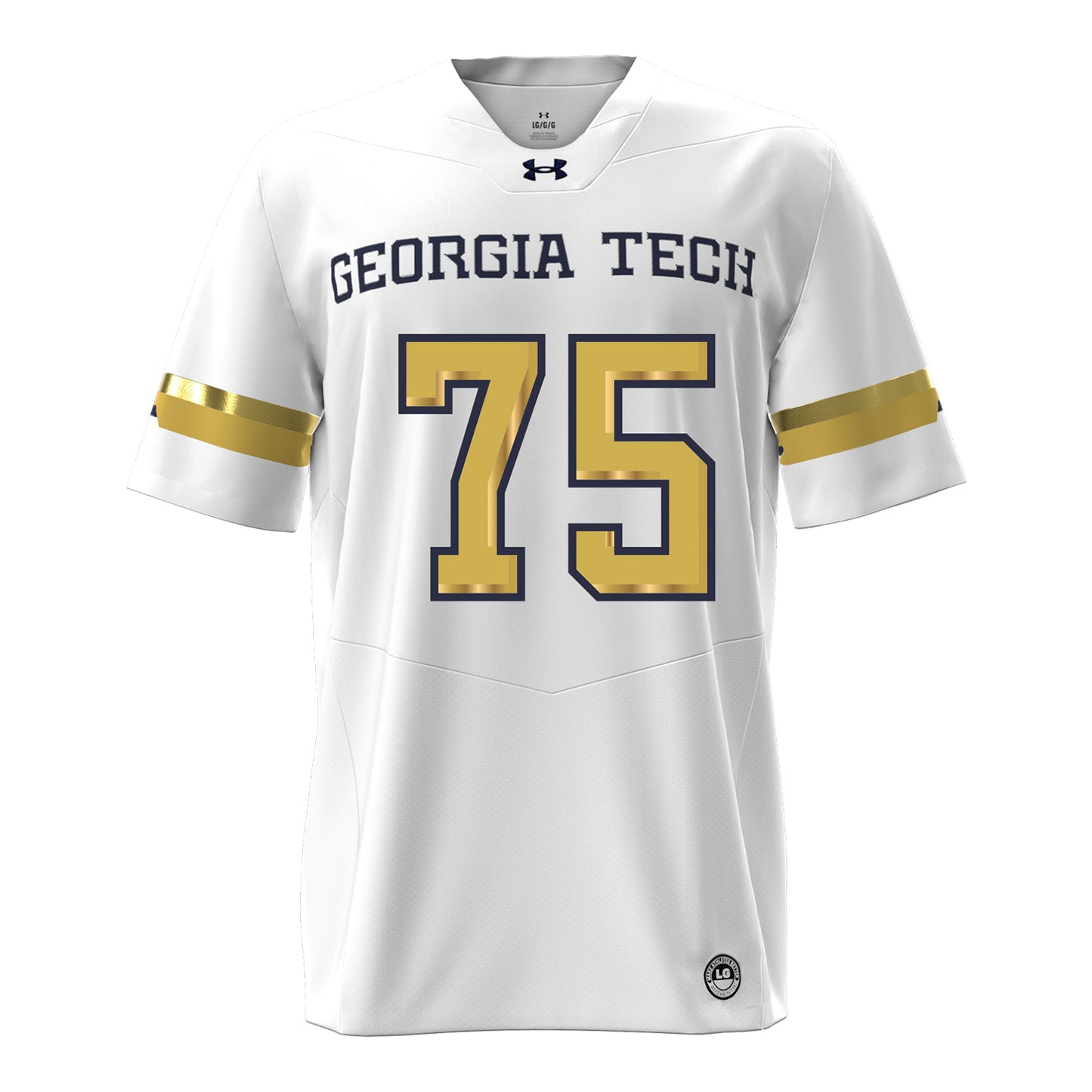 Georgia Tech Under Armour Football Student Athlete #75 Andrew Rosinski White Football Jersey